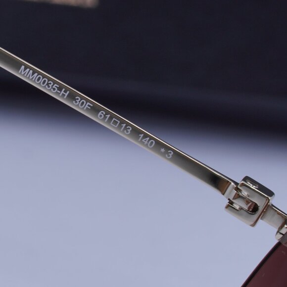 MaxMara MM0035-H 30F Geometric Sunglasses - Gold/Brown - Picture 9 of 11